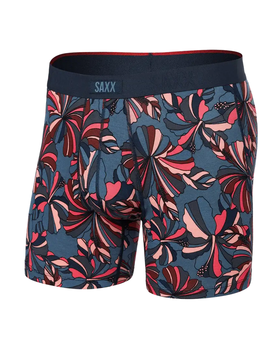 Saxx Underwear Vibe Xtra 1 Pack Soft Comfort Boxer Brief 6" - Flower Pop Twilight