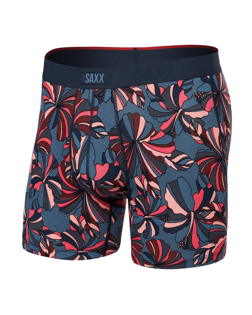 Saxx Underwear Vibe Xtra 1 Pack Soft Comfort Boxer Brief 6" - Flower Pop Twilight