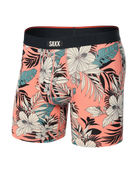 Saxx Underwear Vibe Xtra 1 Pack Soft Comfort Boxer Brief 6" - Hibiscus Jungle-Coral