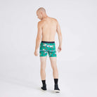 Saxx Underwear Vibe Xtra 1 Pack Soft Comfort Boxer Brief 6" - Holiday Par-Tee, Green