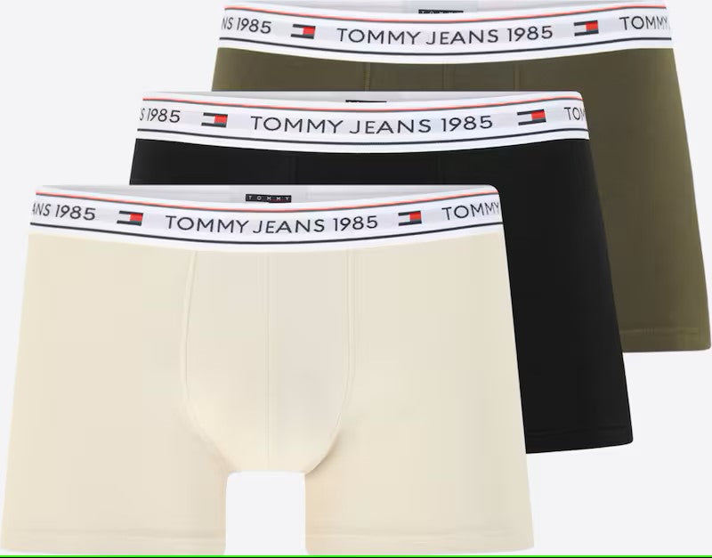 Tommy Jeans 3 Pack Premium Trunks -Olive/Black/Beige