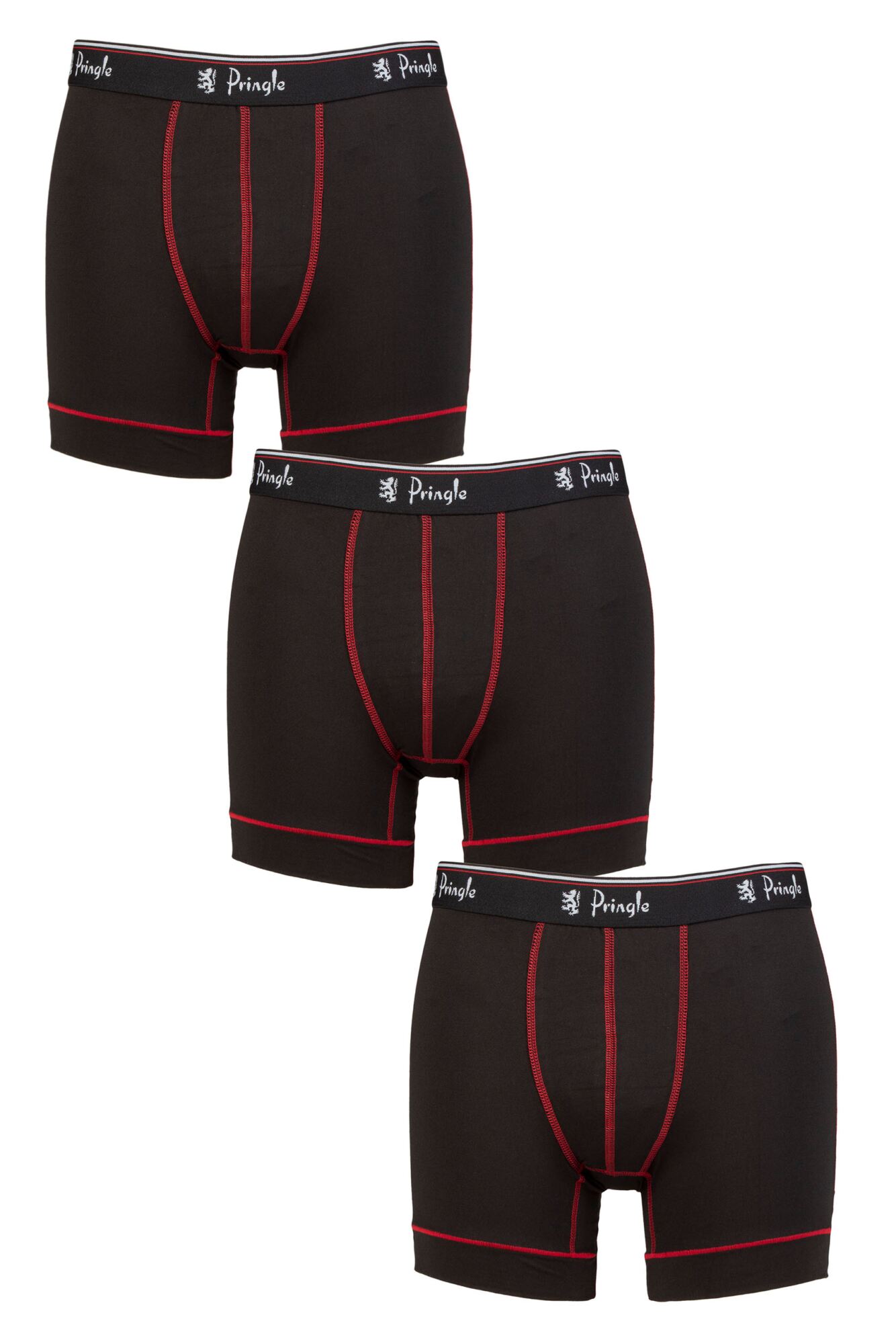 Pringle 3 Pack Men's Performance Sports Trunks - Black Boxers