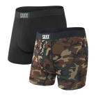 Saxx Underwear Vibe Supersoft 2 Pack Boxer Briefs - Black/Wood Camo