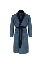 Lyle & Scott Adrian Contrast Collar And Belt Bath Robe - Blue