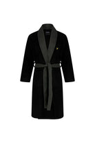 Lyle & Scott Adrian Contrast Collar And Belt Bath Robe- Black