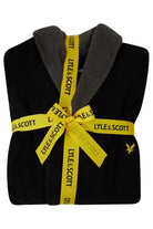 Lyle & Scott Adrian Contrast Collar And Belt Bath Robe- Black