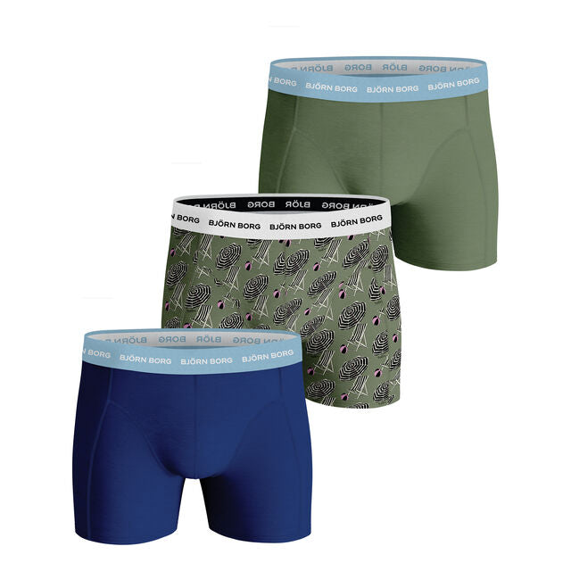 Björn Borg 3 Pack Essential Boxer - White/Blue/Print