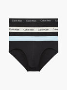 Calvin Klein 3 Pack Cotton Stretch Hip Briefs - ( B-Rain Dance / Black/ Ivory )