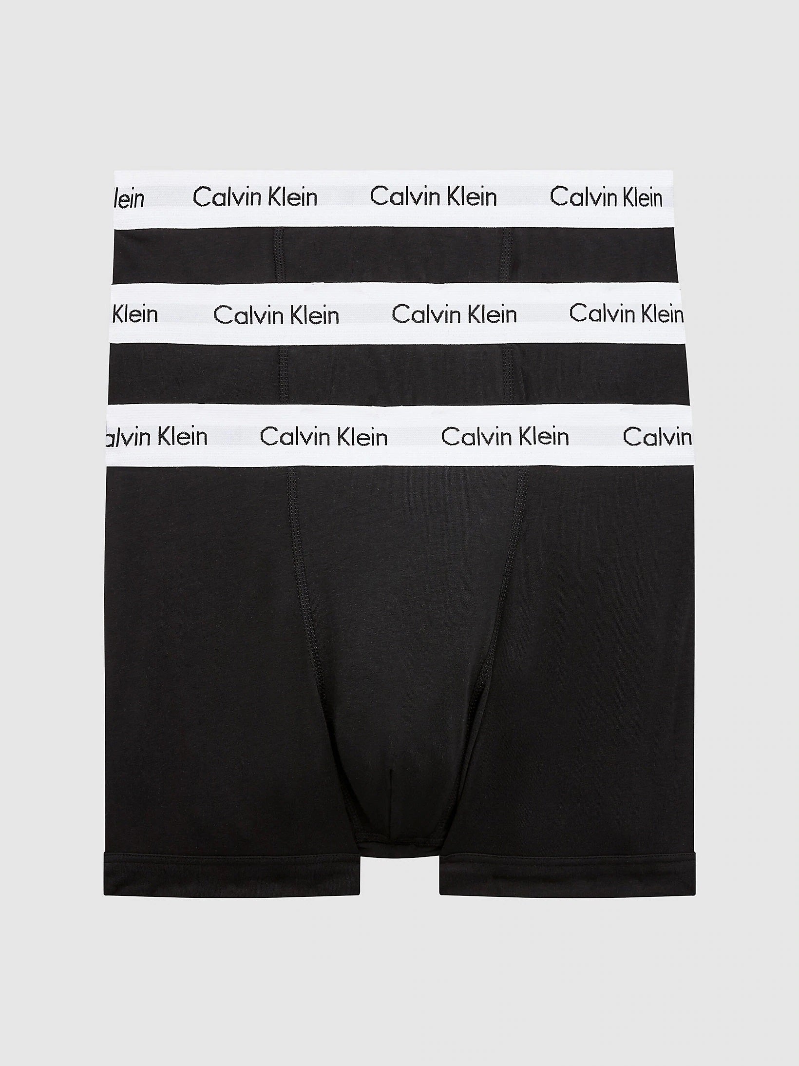 Calvin Klein 3 Pack Cotton Stretch - U2662G Normal Rise Trunks ( Black)