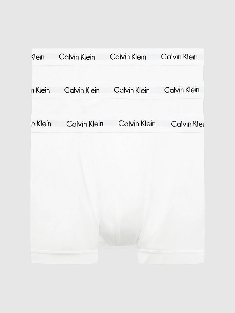 Calvin Klein 3 Pack Cotton Stretch - Normal Rise Trunks ( White )