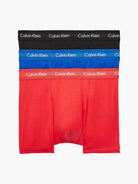 Calvin Klein 3 PACK TRUNKS - COTTON STRETCH ( KETTLE BLUE/STRAWBERRY FIELD/BLACK )