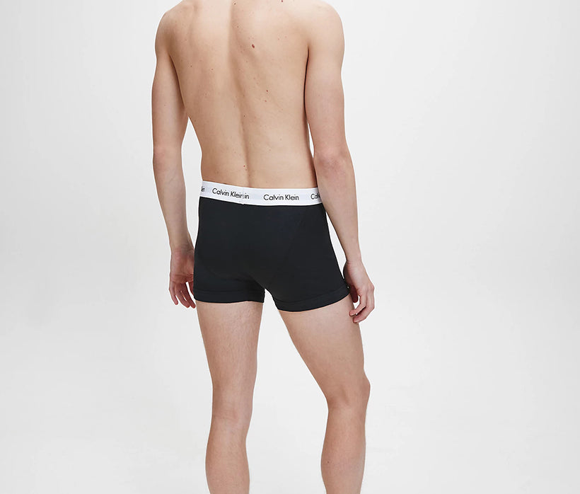 Calvin Klein 3 Pack Cotton Stretch - U2662G Normal Rise Trunks ( Black)