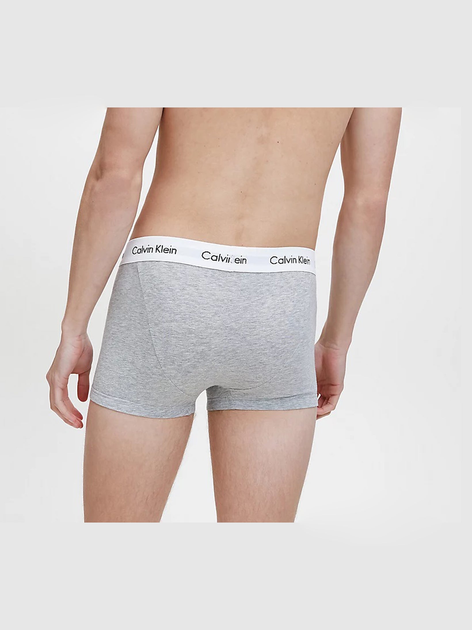 Calvin Klein 3 Pack Cotton Stretch - Normal Rise Trunks ( Black / Grey / White )