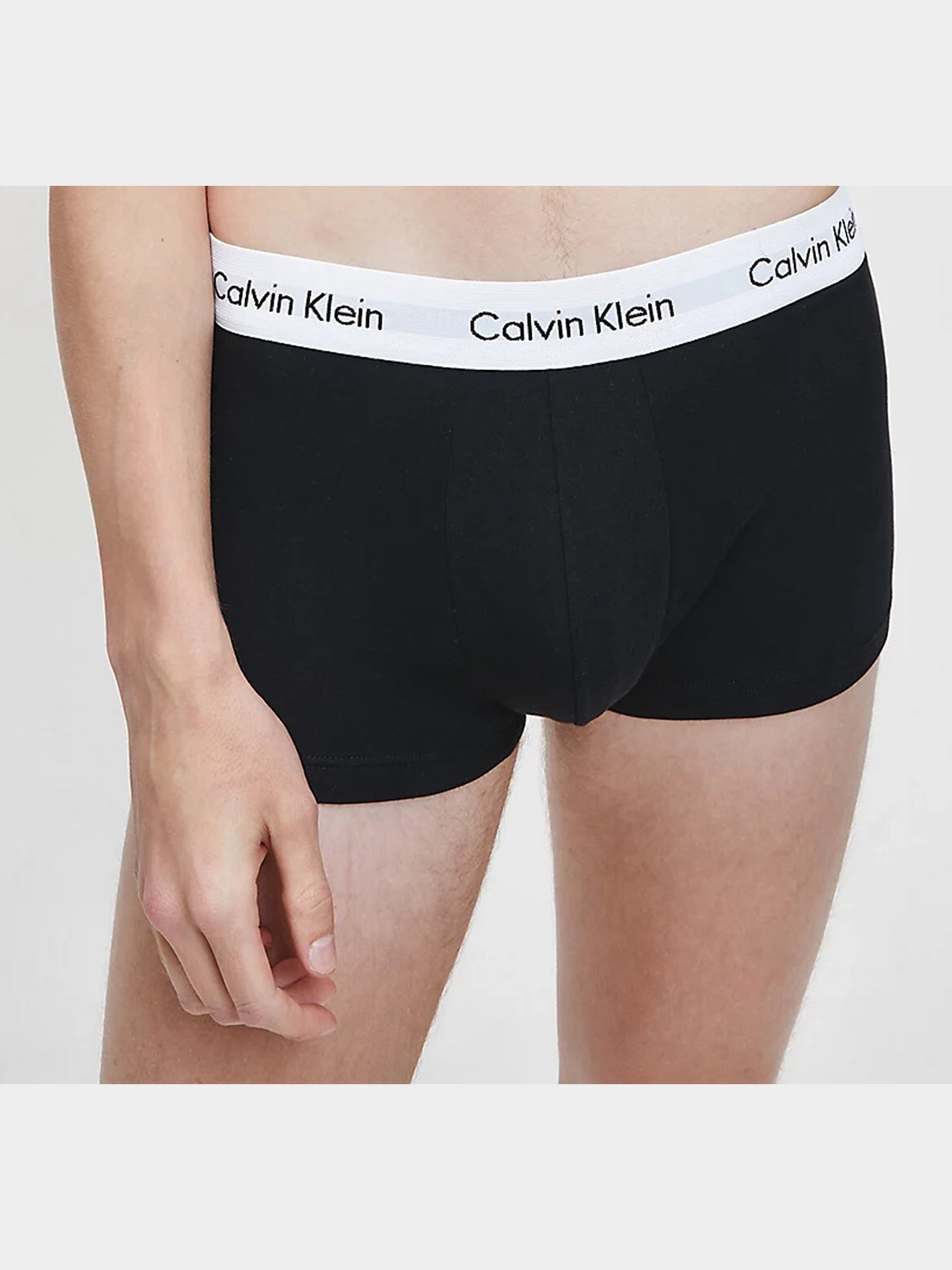 Calvin Klein 3 Pack Cotton Stretch - Normal Rise Trunks ( Black / Grey / White )