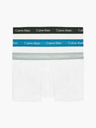 Calvin Klein 3 Pack Low rise Trunks - White with Color Waistband