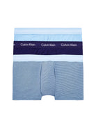 Calvin Klein 3 Pack Low Rise Trunks - Cotton Stretch ( Hydrangea Blue/ Stripe/ Purple Fuss )