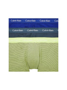 Calvin Klein 3 Pack Low Rise Trunks – Cotton Stretch ( Blue Flannel / Stripe / Hemisphere Blue )