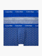 Calvin Klein 3 Pack Low rise Trunks - Cotton Stretch Cobalt / Subdued Logo/ Dusty Sailor