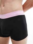 Calvin Klein - 3 Pack Low rise Trunks - Black with Grape /Pale/Purple Waistband