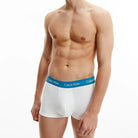 Calvin Klein 3 Pack Low rise Trunks - White with Color Waistband