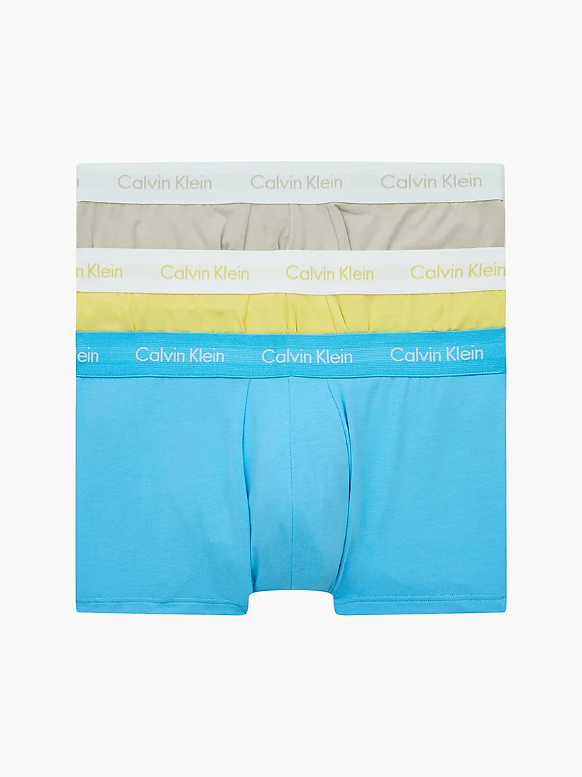 Calvin Klein - 3 Pack Low rise Trunks - Ocean Storm / Lime / Blue