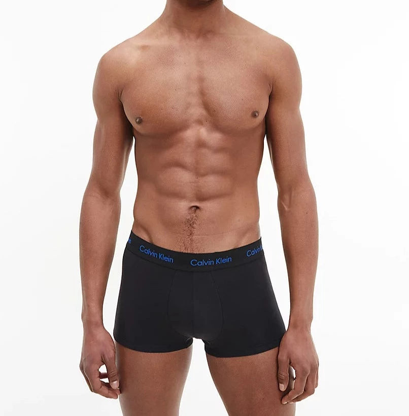 Calvin Klein 3 Pack Low rise Trunks - Cotton Stretch - ( B-Groovy Plum/bright Rose/blue Logo )