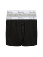 Calvin Klein 2 Pack Slim Fit Woven Boxers 100% Cotton - Black/Grey Heather