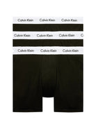 Calvin Klein 3 Pack Cotton Stretch - Longer Leg Boxer Brief Shorts ( BLACK )