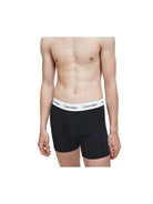 Calvin Klein 3 Pack Cotton Stretch - Longer Leg Boxer Brief Shorts ( BLACK )