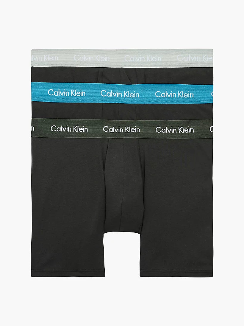 Calvin Klein - 3 Pc Boxer Briefs Cotton Stretch - Black with Contrast Waistband