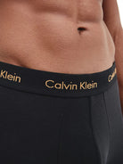 Calvin Klein 3 Pack Boxer Briefs - Cotton Stretch - Orange/Blue Shadow/Green Logo