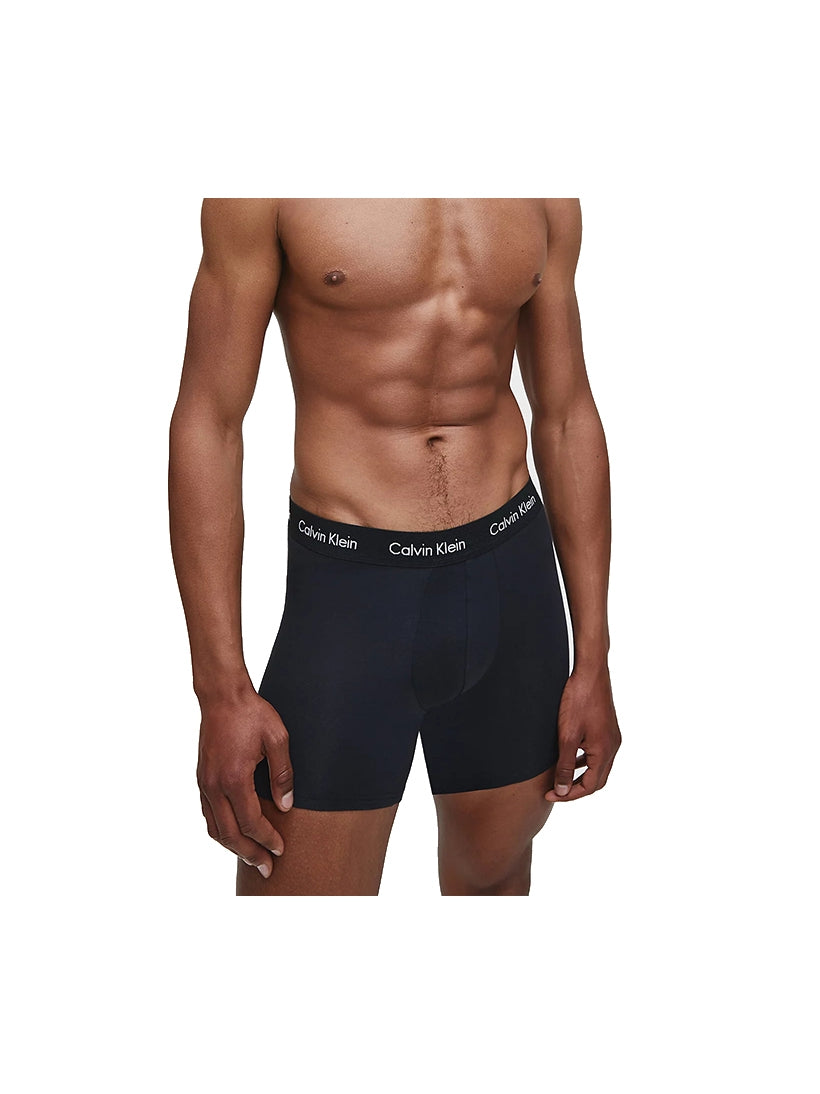 Calvin Klein 3 Pack Cotton Stretch Boxer Briefs (BLACK/BLUE/COBALT)