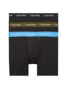 Calvin Klein 3 Pack Boxer Briefs Longer Leg - Cotton Stretch ( B- Dusk Green /Copenhagen Blue /Black)