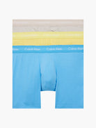 Calvin Klein 3 Pack Boxer Briefs - Cotton Stretch - Ocean Storm / Lime / Signature Blue