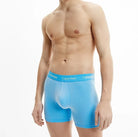 Calvin Klein 3 Pack Boxer Briefs - Cotton Stretch - Ocean Storm / Lime / Signature Blue