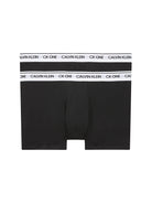 Calvin Klein 2 Pack Trunks - CK ONE Cotton - Black with White Waistband