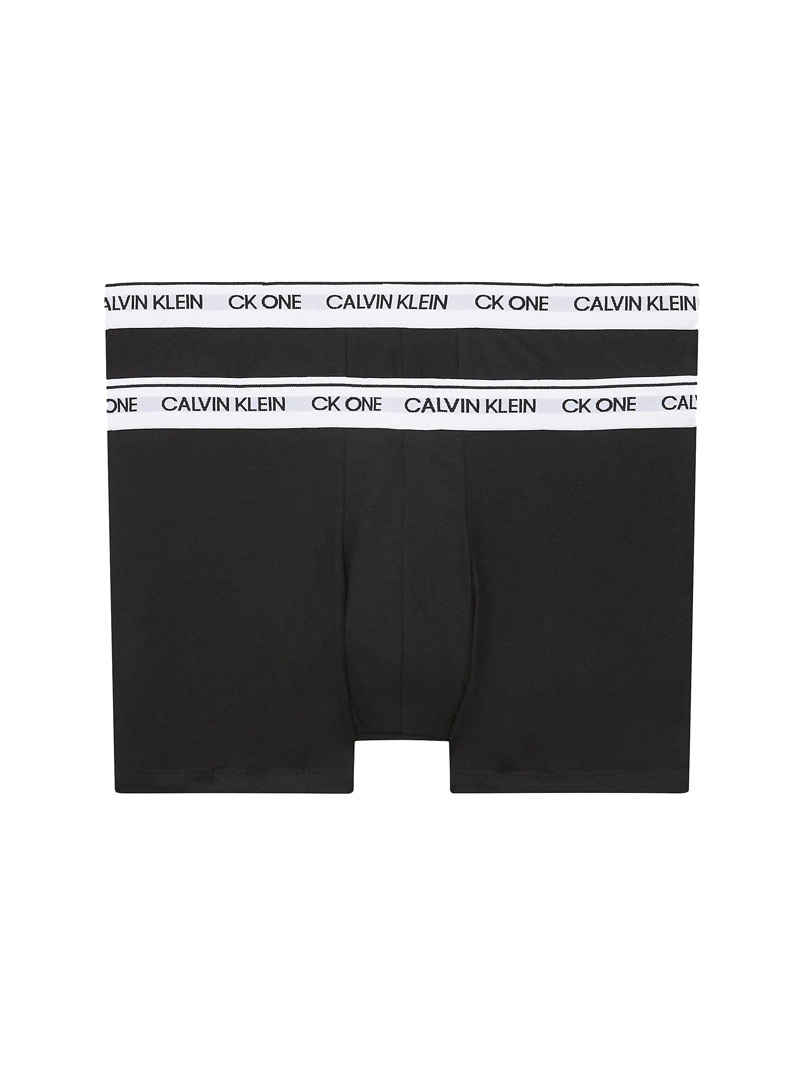 Calvin Klein 2 Pack Trunks - CK ONE Cotton - Black with White Waistband