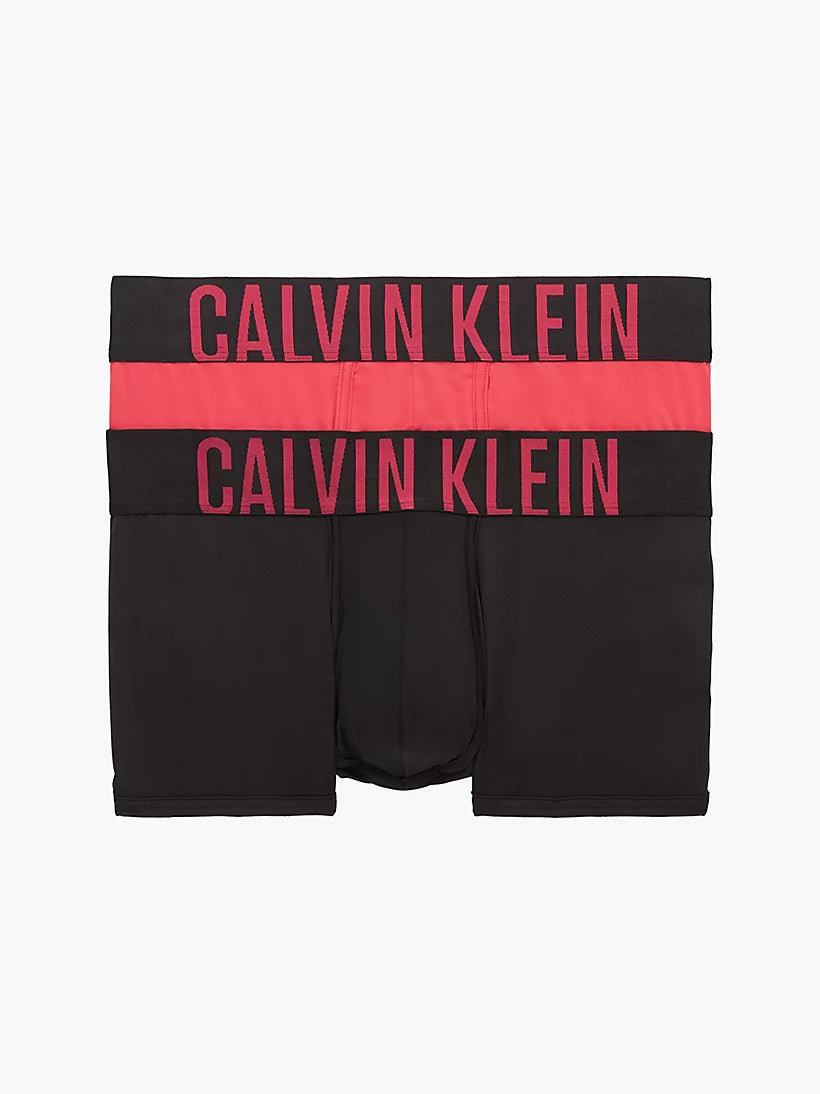 Calvin Klein 2 Pack Low Rise Trunks - Intense Power (Logo with Pink & Black)