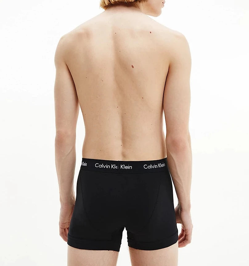 Calvin Klein 5 Pack Cotton Stretch - Normal Rise Trunks ( Black / Black Waistband )