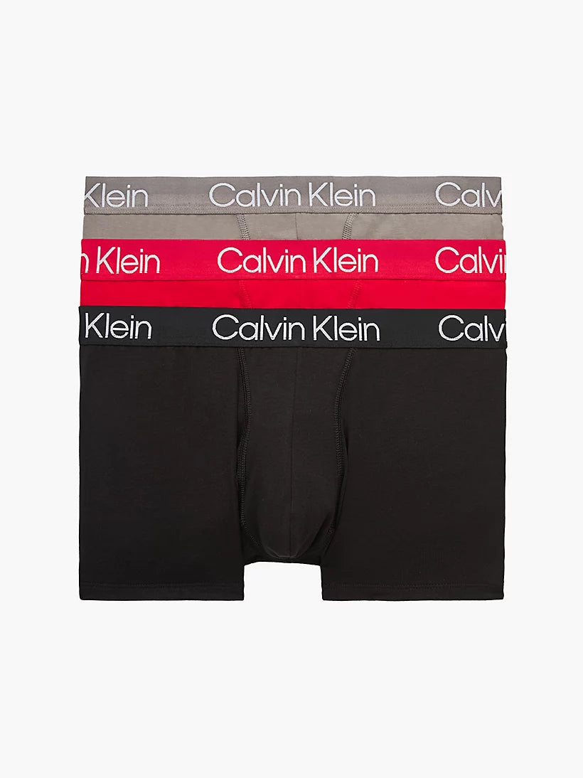 Calvin Klein 3 Pack Modern Structure Trunk - Black/ Exact/ Faded Grey