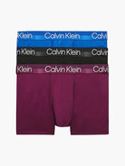 Calvin Klein 3 Pack Modern Structure Trunk - Providence Blue / Groovy Plum / Black