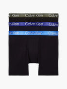 Calvin Klein - 3 Pack Modern Structure Boxer Briefs - Black with Blue/Purple/Green