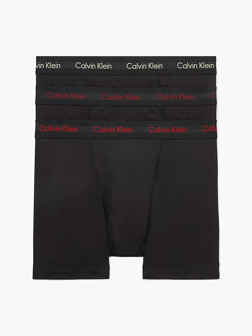 Calvin Klein - 3 Pack Limited Edition Trunks - Different Color Logo on Black