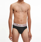 Calvin Klein 3 Pack Steel Micro Hip Briefs - B-Red Carpet/ White/ Tuffet Logos