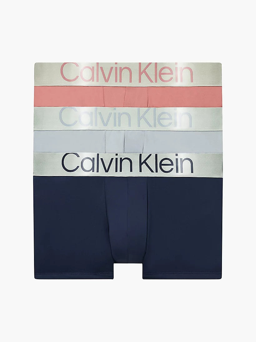 Calvin Klein - 3 Pack Steel Micro Trunks - Red / Storm Cloud / Blue