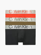 Calvin Klein 3 Pack Trunks - Steel Micro - ( Tuscan Terra Cotta/ Aspen / Black )