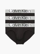 Calvin Klein 3 Pack Steel Cotton Hip Briefs, Black