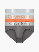 Calvin Klein 3 Pack Steel Cotton Hip Briefs - Zero Below / Grey Sky / Turned Mango