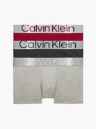 Calvin Klein 3 Pack Trunks - Steel Cotton - Red Carpet/Black/Grey Heather