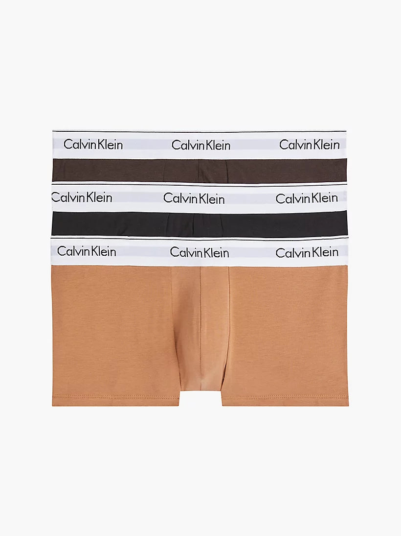 Calvin Klein Pack Low Rise Trunks Modern Cotton - Black/ Woodland/ Sandalwood